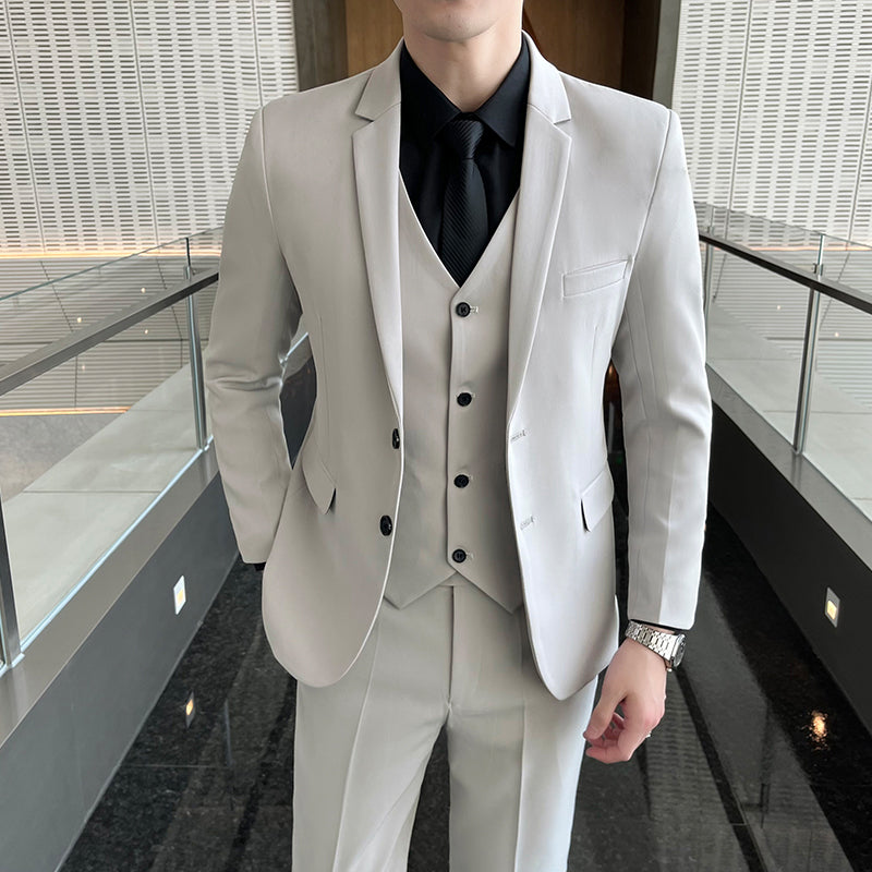 LOVECCR Suit Suit Men's Korean-Style Casual Business Wear Jacket Slim-Fit Best Man Groom Wedding Suit Non-Ironing Suit