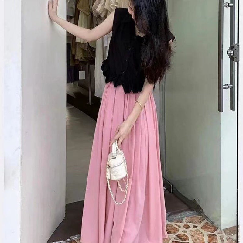 Temperament light luxury high-end suit 2025 new women's clothing white small top skirt summer clothing with a complete set