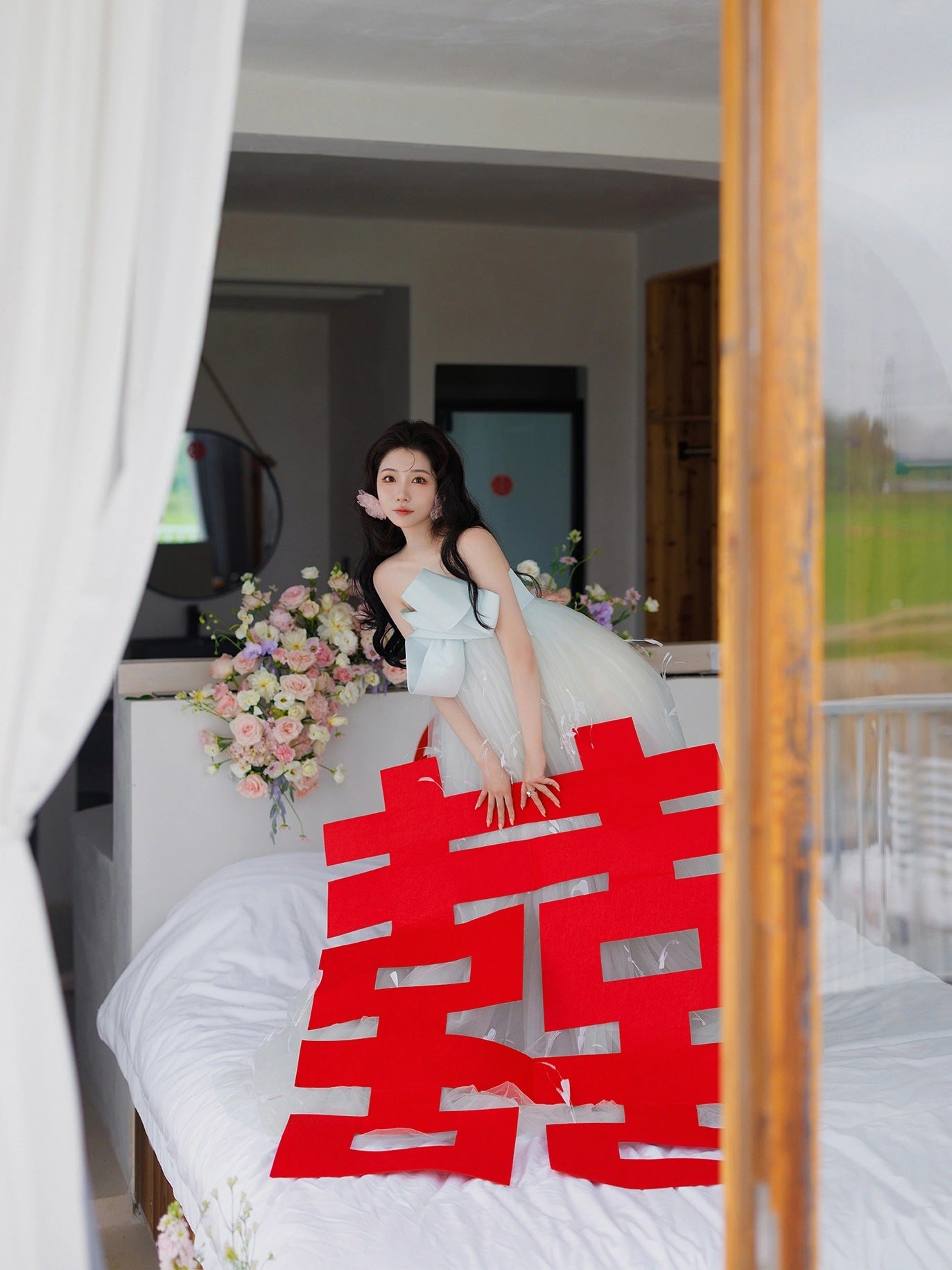 LOVERCCR New Chinese Style Morning Gowns Bride Wedding Toast Clothing Engagement Dress High-End Affordable Luxury Niche Light Wedding Dress Tube Top Dress