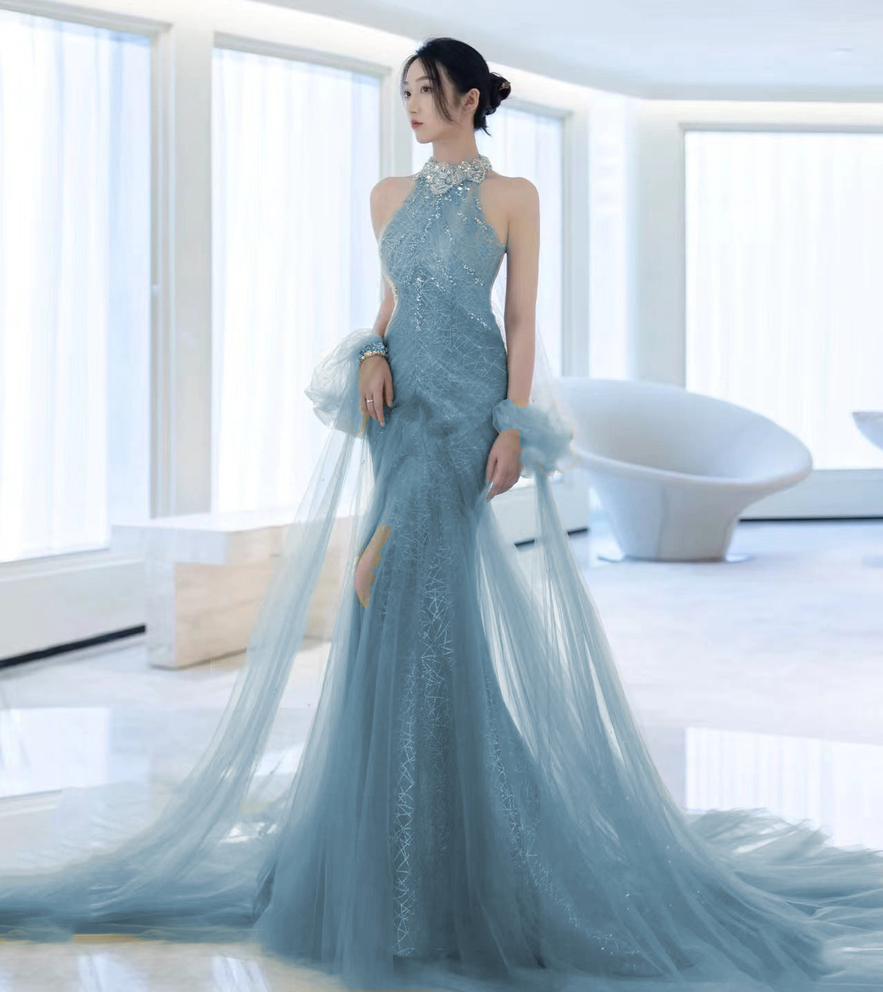 LOVECCR High-End Evening Dress Halter-Style Birthday Party Adult Ceremony Dress Watch Show Daily Party Banquet Evening Dress