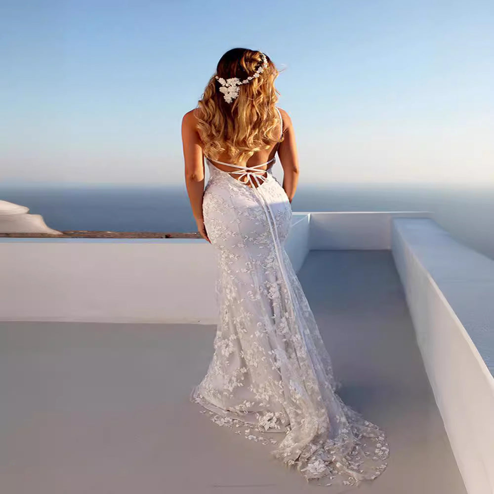 2025 2025 Popular trade new dress long dress ebay sexy V-neck lace suspender dress dress