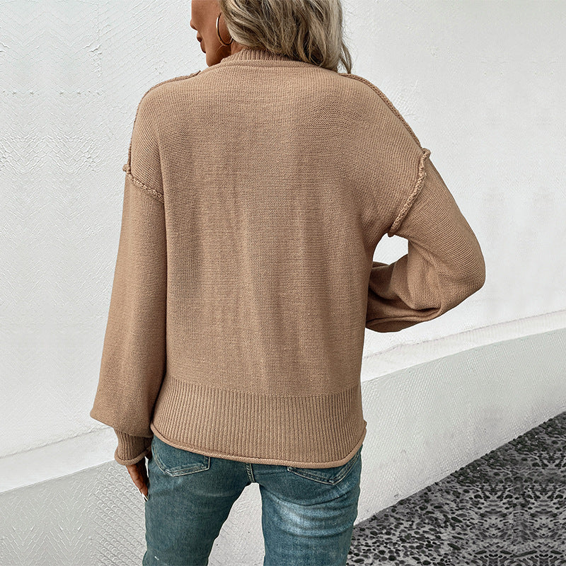 LOVECCR women's Hot autumn and winter sweater women's long-sleeved crew neck 2025 new casual loose knitted sweater