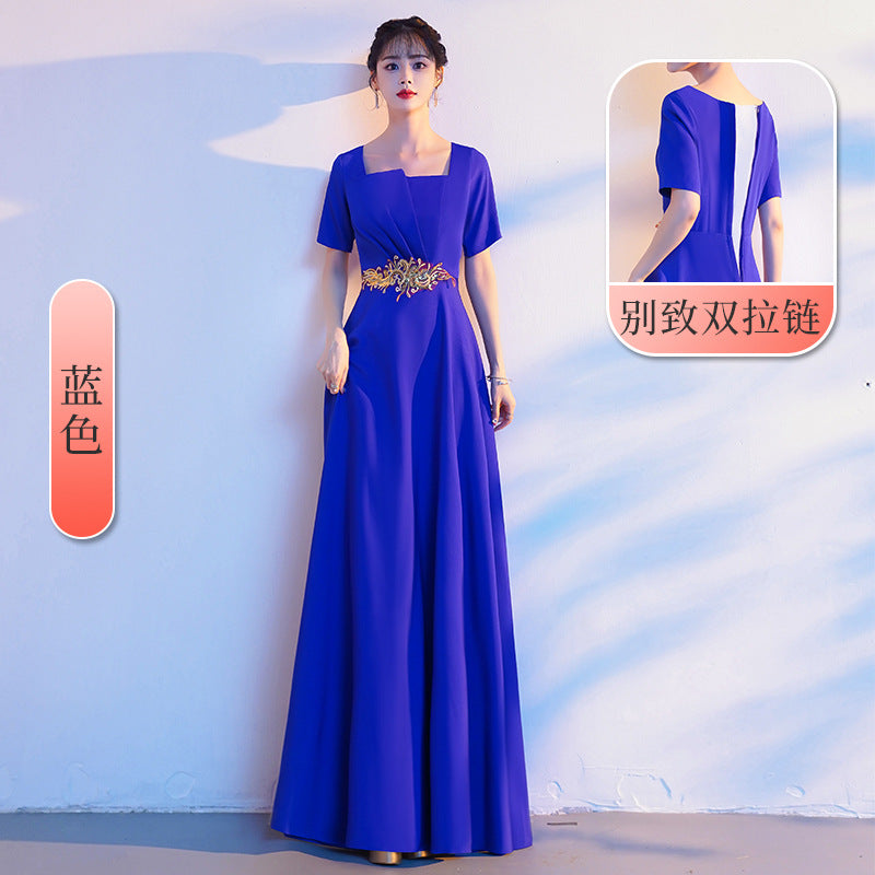 LOVECCR Red Chorus Group Costume Female Dress Modern Elegant Graceful Chorus Costume Summer Long Evening Dress