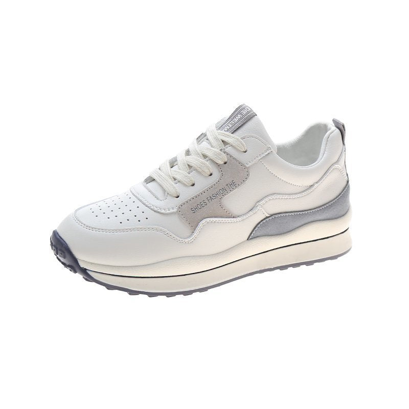 loveccr Sneaker Female Spring New Breathable Low Top Flat Size 41 Pumps Female Lace-up Casual Shoes Tide Cortez