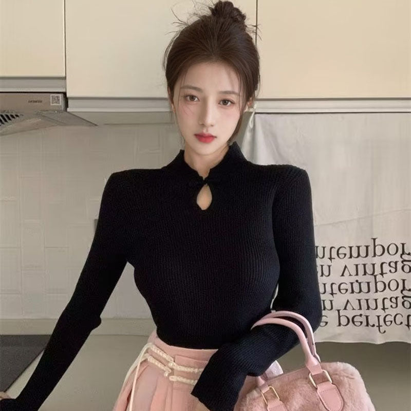 Rich family daughter fashion autumn and winter Chinese top female slim bottom horse skirt fashion suit two-piece set LZ813