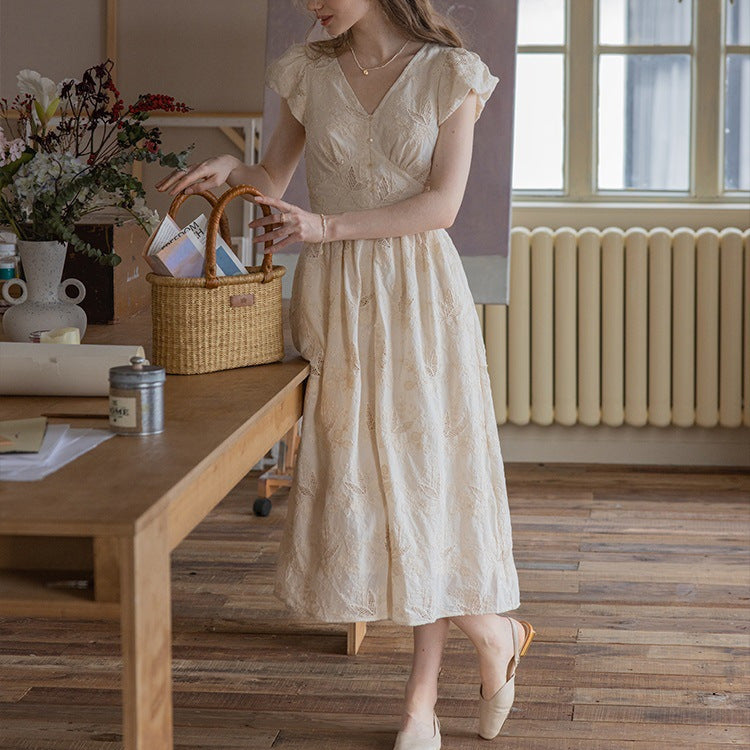 Dailyart Cotton Double Strand Ribbon Machine Embroidery Craft/ Style V-neck Dress