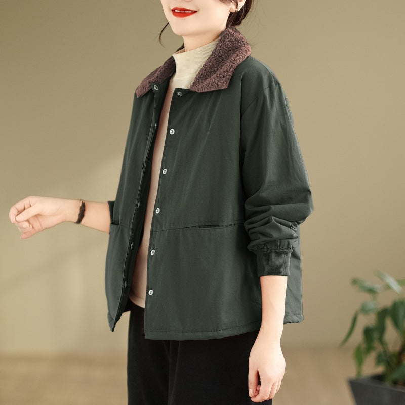 popular winter new Korean version trial fashion age reduction Popular style loose large size covered meat lamb wool retro velvet short outside