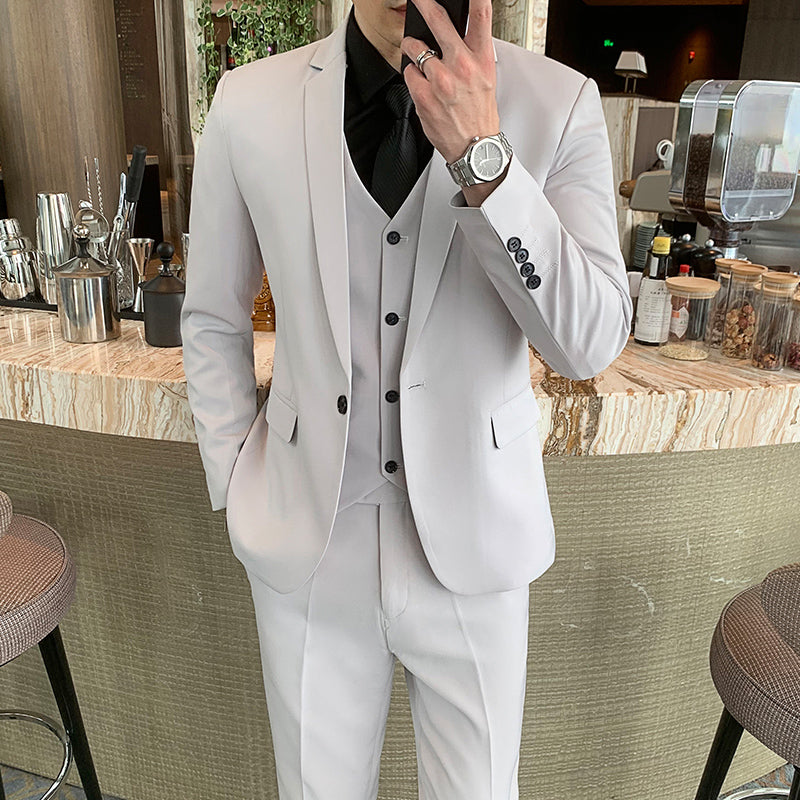 LOVECCR Suit Suit Men's Korean-Style Casual Business Wear Jacket Slim-Fit Best Man Groom Wedding Suit Non-Ironing Suit