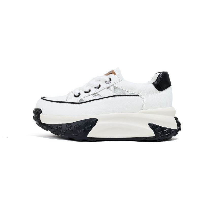 loveccr Small Casual Shoes for Women Summer New Versatile Thick Bottom Hollow out Dad Shoes Fashion Retro Sneaker