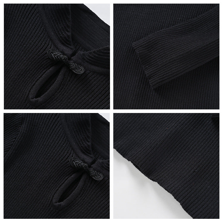 Rich family daughter fashion autumn and winter Chinese top female slim bottom horse skirt fashion suit two-piece set LZ813