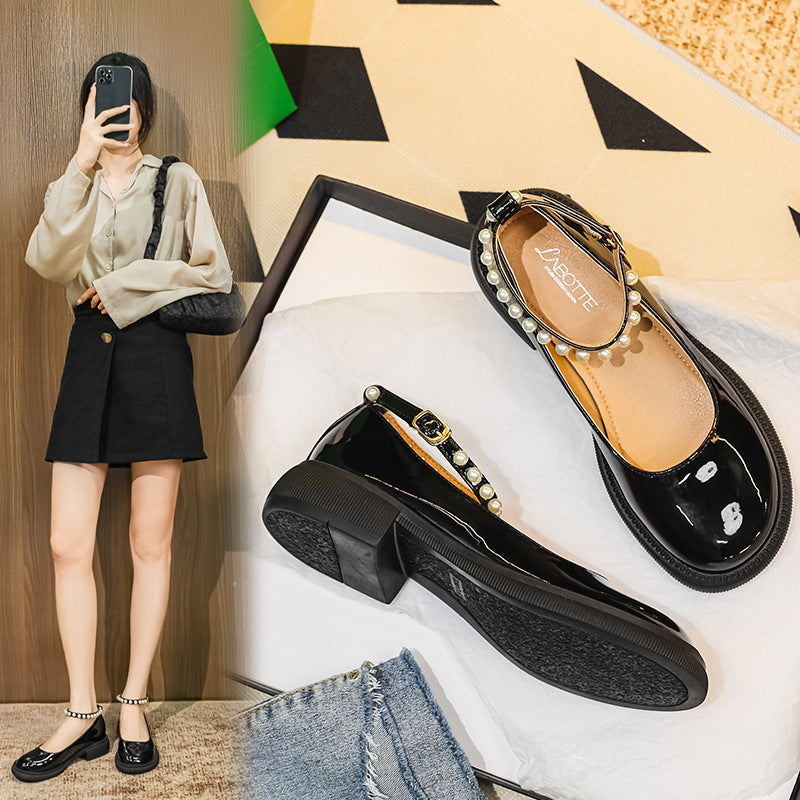2025 Cowhide version~ New British style small leather shoes Mary Jane shoes niche design sense gentle loafers single shoes