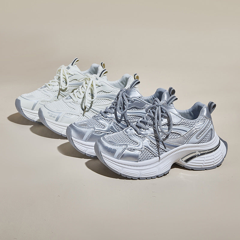 ins Korean version of the new dad shoes girl summer student sports running casual mesh height increase breathable D101
