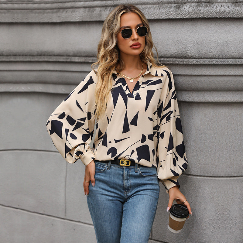 LOVECCR New Hot Trade Shirt Hot New 2025 Fashion Women's Clothing Long Sleeve Printed Shirt Women's Autumn