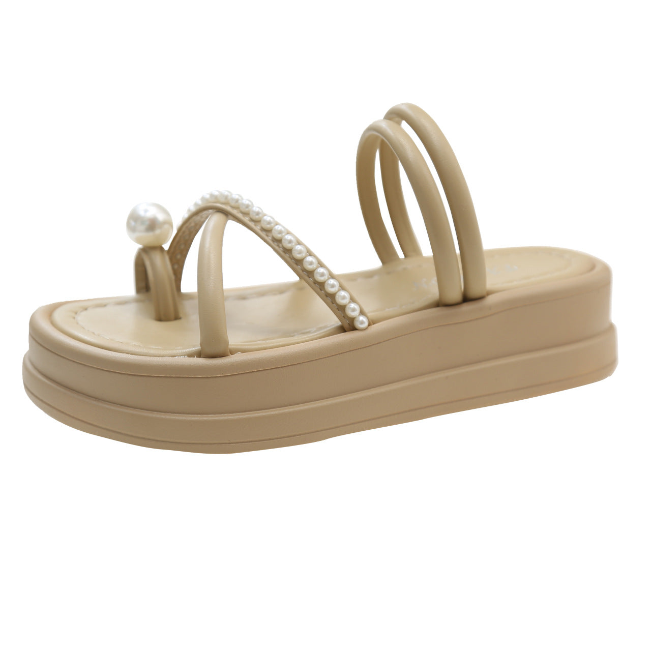 Pearl Toe Ring Slippers Fairy Wind Summer New Korean Fashion Rhinestone Platform Sandals Wholesale