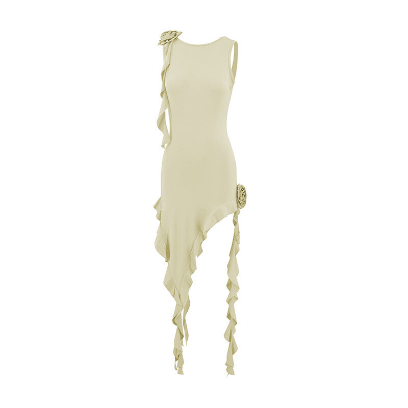 LOVECCR 2025 style ins cross-border explosive products new American wear sexy blouse dress jellyfish ruffle edge skirt