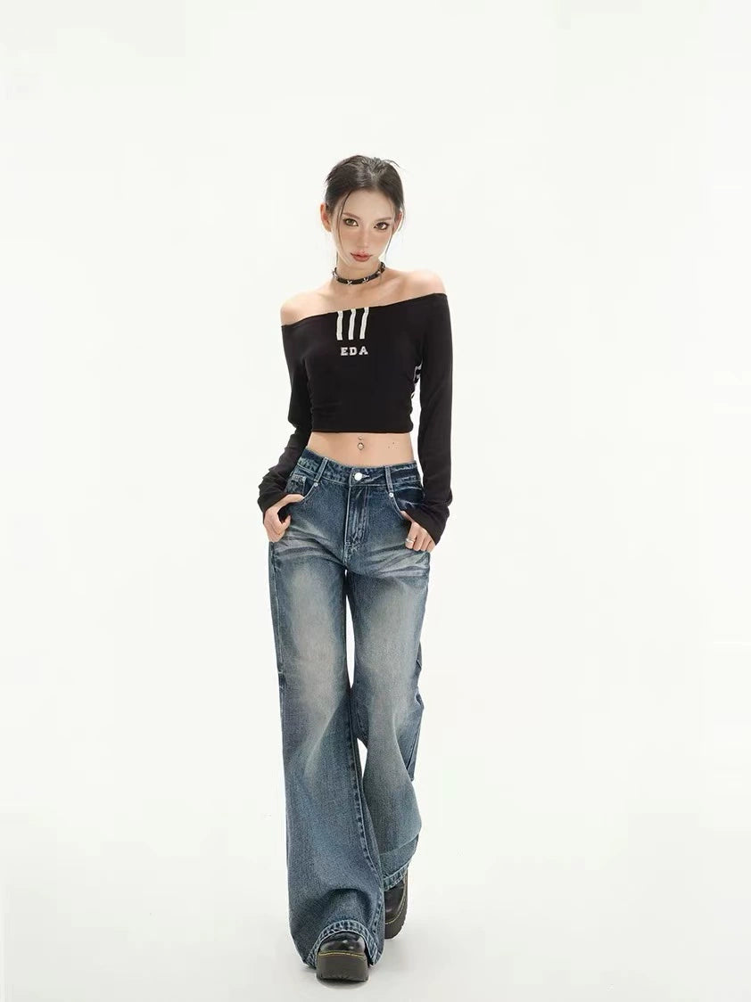 Pure Desire Spice Girl 2025 Spring New Black Women's Small Skinny Design Jeans