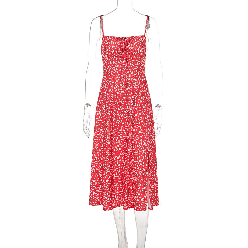 LOVECCR cross-border summer new slim-fit sexy Spice Girl wind floral suspender dress foreign trade wholesale women's clothing
