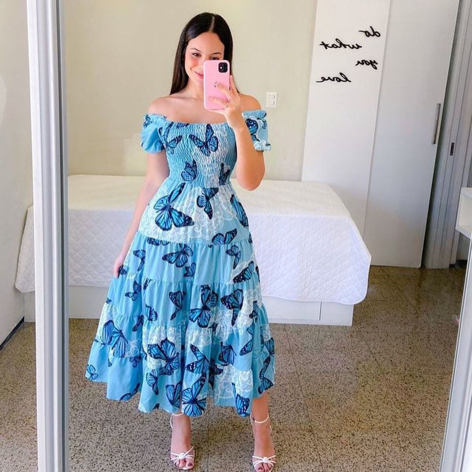 2025 New spring and summer new New 2025 dresses literary fresh printing fashion women's clothing