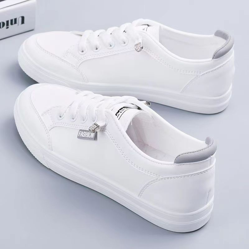 loveccr Wear-Resistant White Shoes Women's Shoes New Spring Versatile Soft Bottom Niche Casual White Shoes Lightweight Non-Slip Sneakers