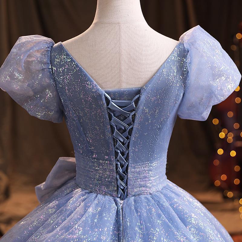 LOVECCR Blue Evening Dress for Women New Elegant Ladies Banquet Performance Host Art Exam Vocal Dress Slimming
