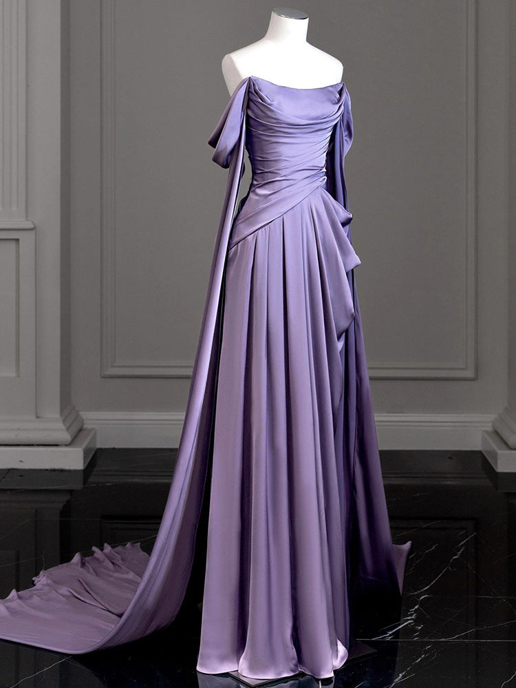 LOVERCCR Style Tube Top off-Shoulder Dress Bridal Wedding Morning Gowns Design Sense Niche Sexy Long Mop Evening Dress