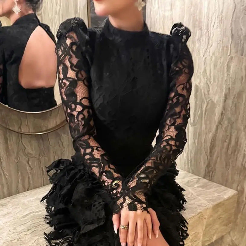 2025 New Spring 2025 Dresses Skinny Halter Split Banquet Satin Dresses