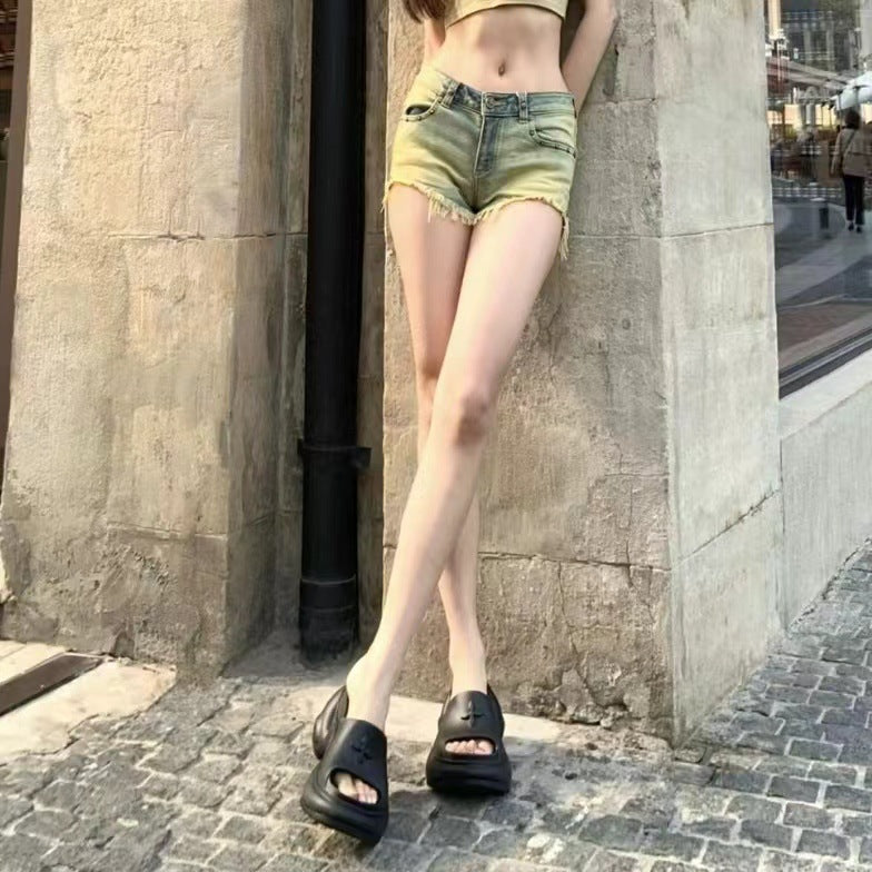 Cruciate Flower Platform Slippers Women's Summer Wear New Eva Deodorant Increased Casual All-Matching Fashion 7cm
