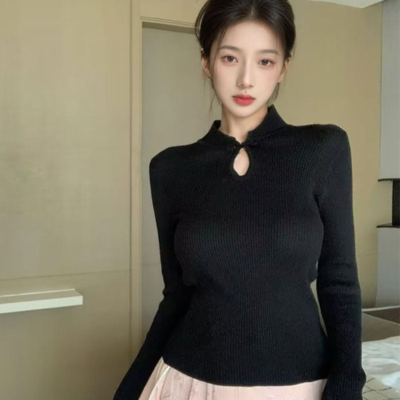 Rich family daughter fashion autumn and winter Chinese top female slim bottom horse skirt fashion suit two-piece set LZ813