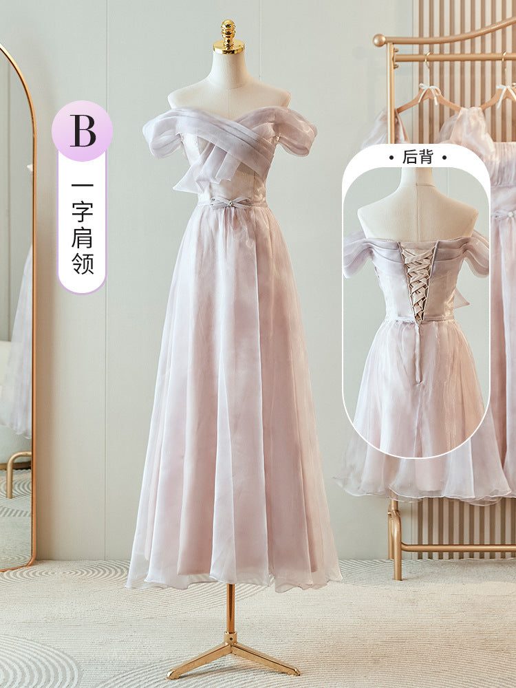 LOVERCCR Bridesmaid Dress New Wedding Summer Niche Senior Sisters Group Host Evening Dress Skirt Female Thin Elegant
