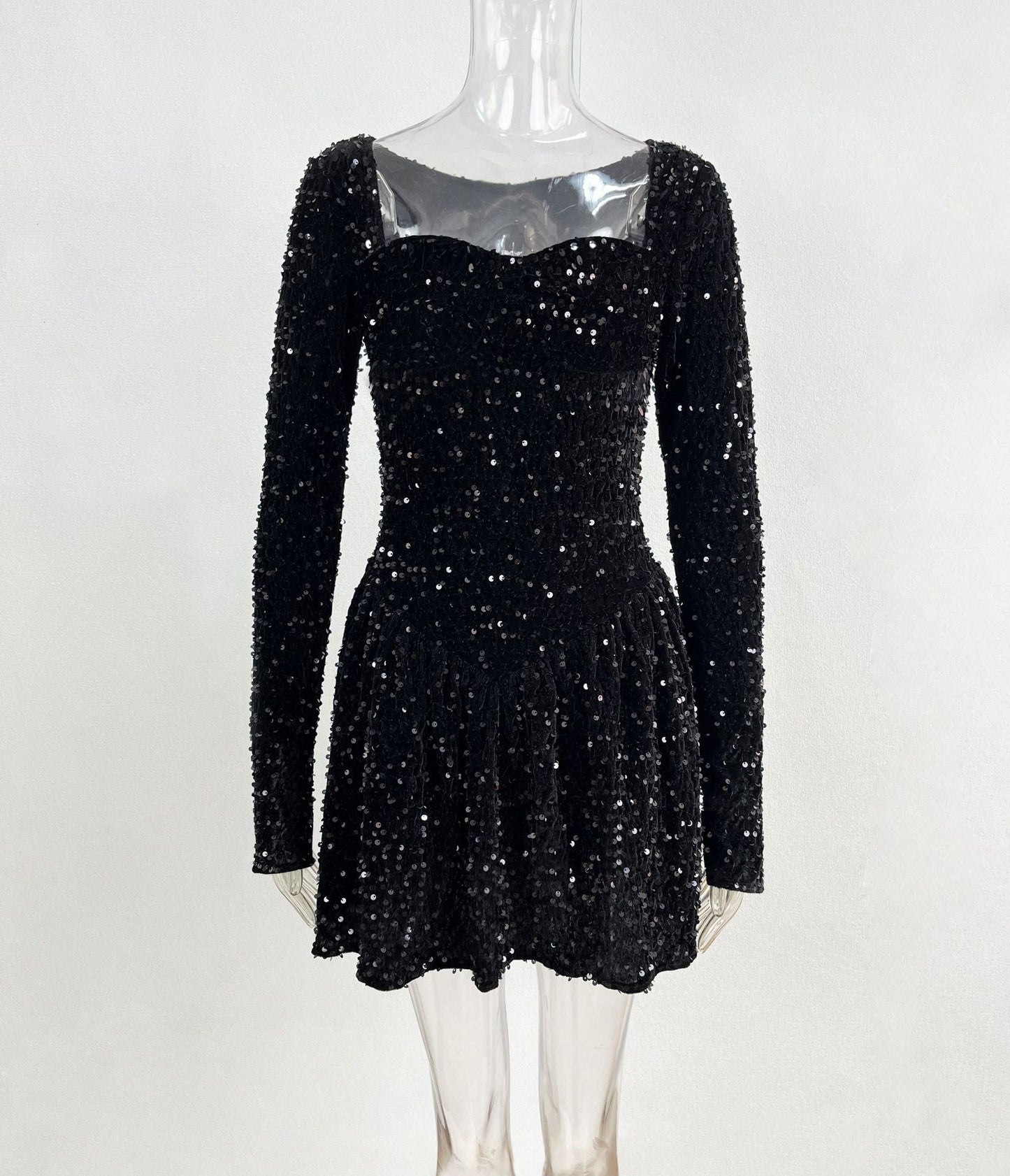 LOVECCR 24 Spring and Summer Cross-Border Sequined Long Sleeve Sexy Women Clothing New Year Dress Jumpsuit Skirt 087