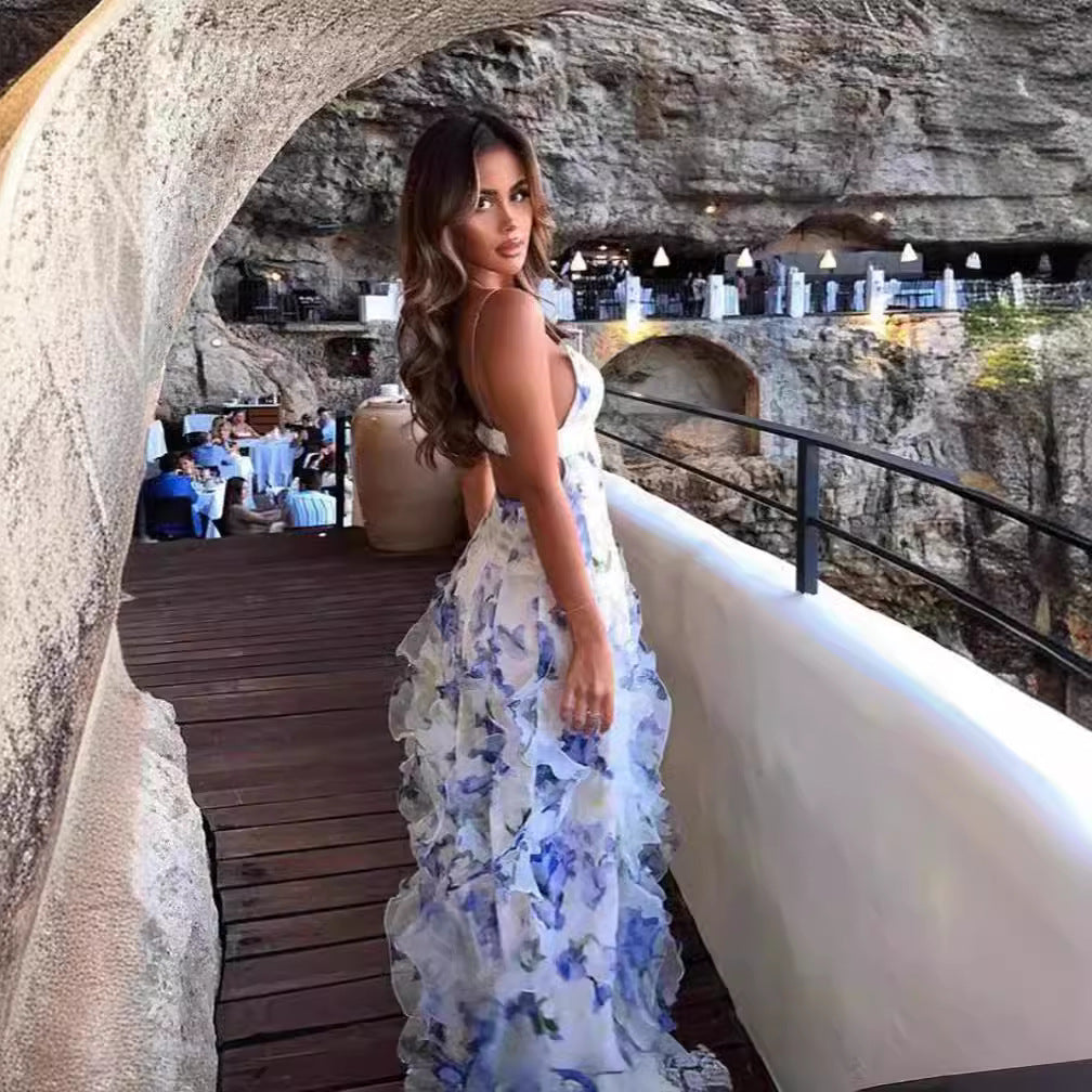 LOVECCR New Spring and Summer Strapless European and American Women's Clothing Fashion Organza Fairy Long Elegant Evening Dress Dress