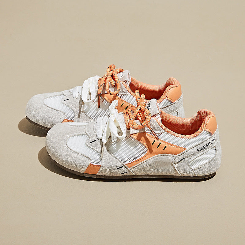 ins Korean version of the new lightweight German training little white shoes for women summer mesh breathable student flat bottom casual F128