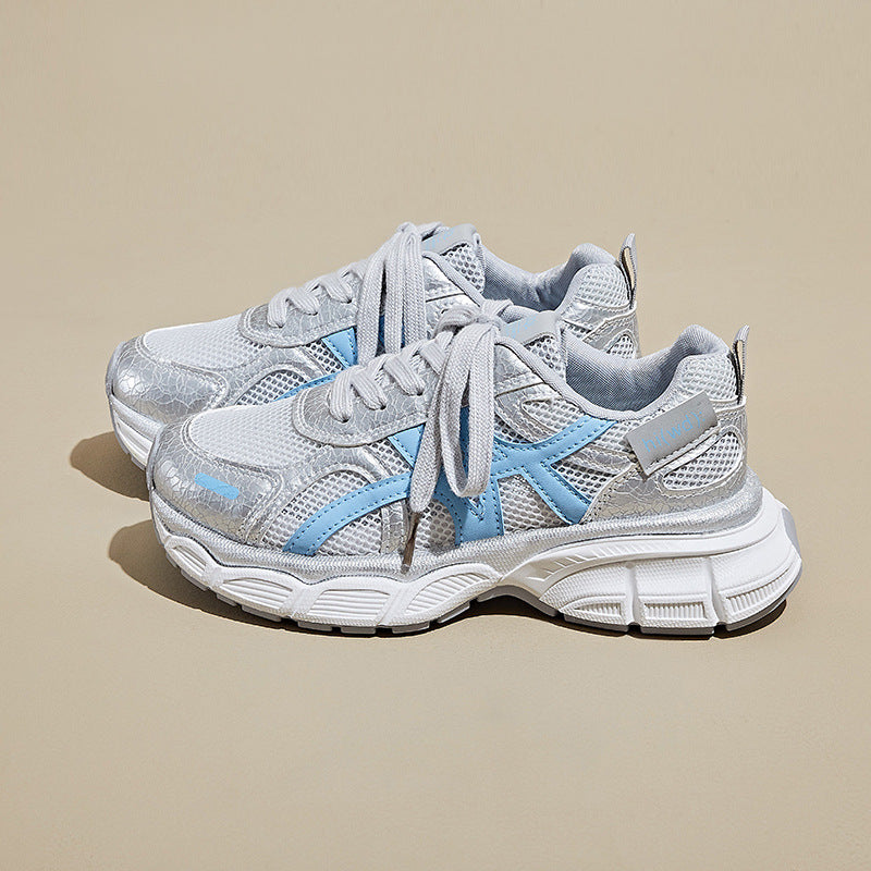 ins Korean version of the new dad shoes girl summer student sports and leisure mesh breathable thick sole height increase L016