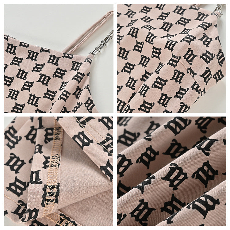 Pure lust sweet babes slim fit plaid print suspender dress women's summer high waist thin dress J3173