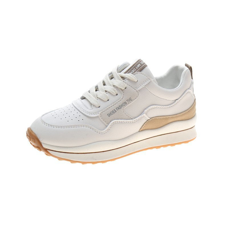 loveccr Sneaker Female Spring New Breathable Low Top Flat Size 41 Pumps Female Lace-up Casual Shoes Tide Cortez