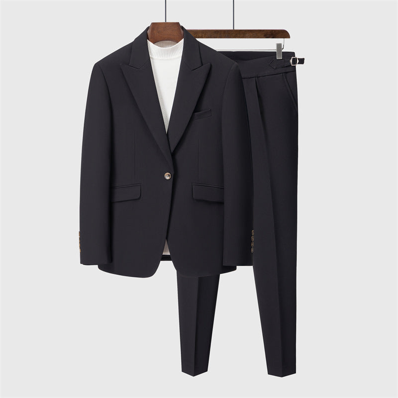 LOVECCR Suit Suit Men's Three-Piece Suit Trendy Korean Slim Fit Business Casual Small Suit Coat Groom Wedding Suit