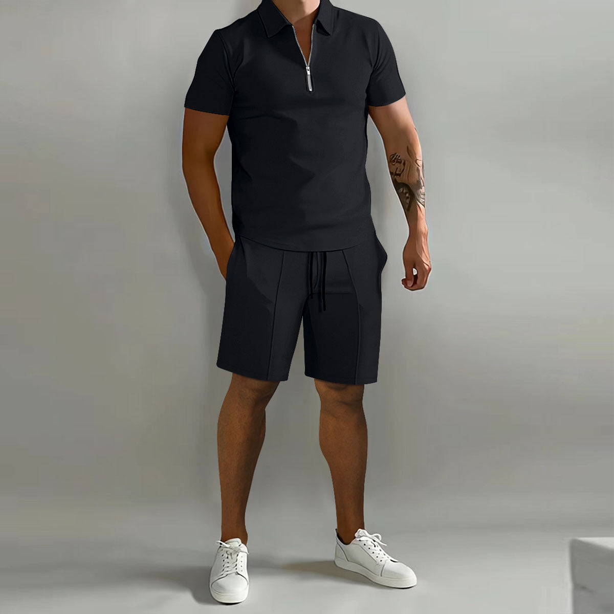 Summer Cross Border Men's Clothing Polo Casual Loose Short Sleeves Shorts Sports Suit