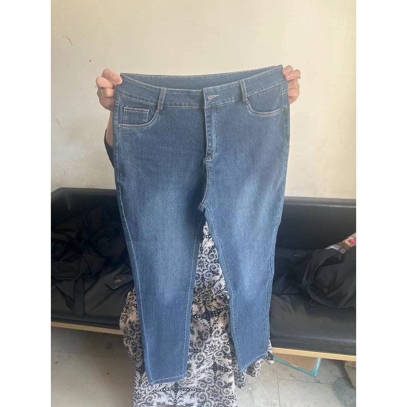2024 plus Size Stretch Women's Jeans European and American Large Size Belly Contraction Butt-Lift Underwear