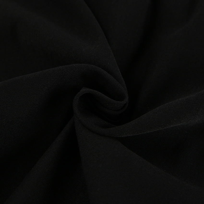 2025 Sexy black sleeveless square neck split dress evening dress popular new New wholesale women's long dress