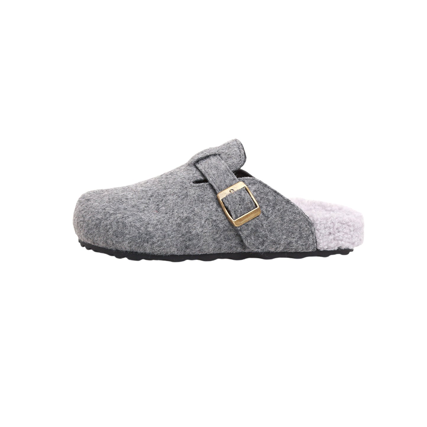 2025 2025 autumn new fashionable non-slip warm velvet inner height increase fluff half drag outer wear thick-soled Birkenstock women's shoes autumn