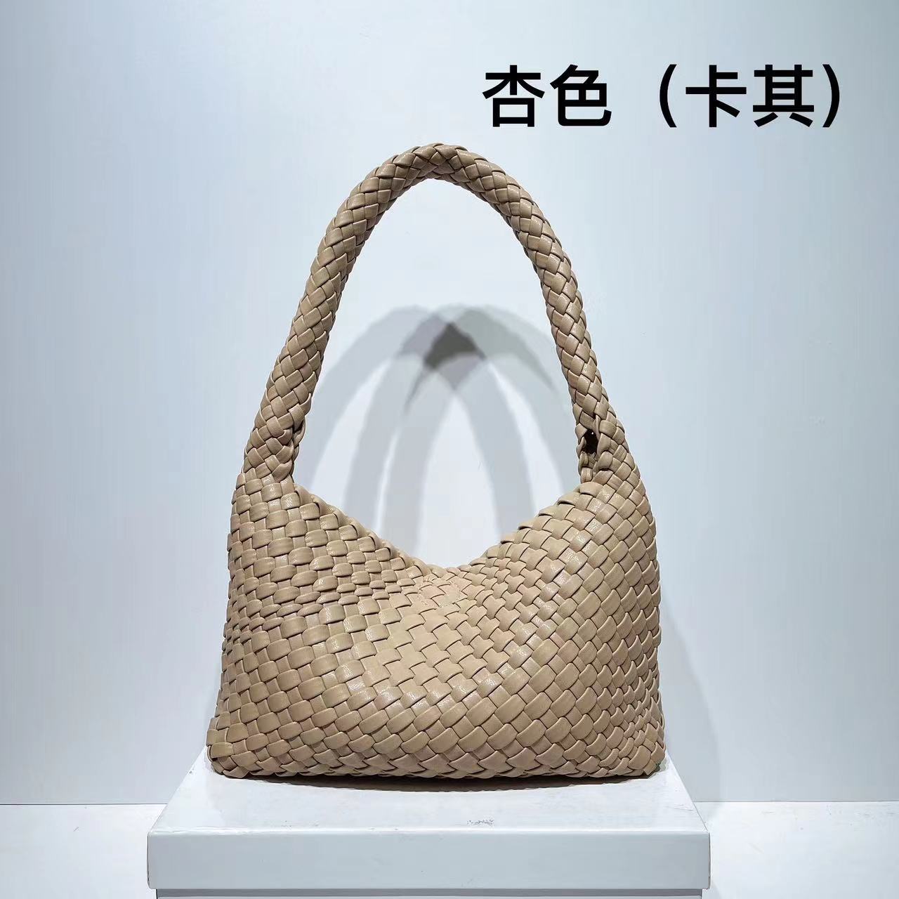 loveccr Niche Women Bag Hand-Woven Lunch Box Bag High-Grade Underarm Bag Women's Bag Cross-Border Portable Shoulder Bag
