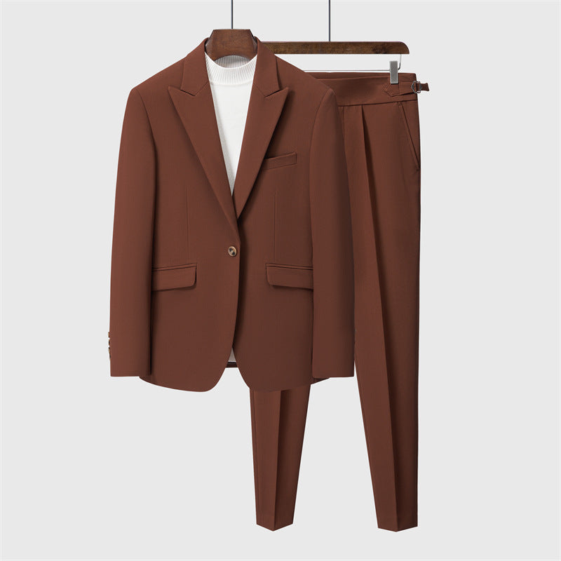 LOVECCR Suit Suit Men's Three-Piece Suit Trendy Korean Slim Fit Business Casual Small Suit Coat Groom Wedding Suit