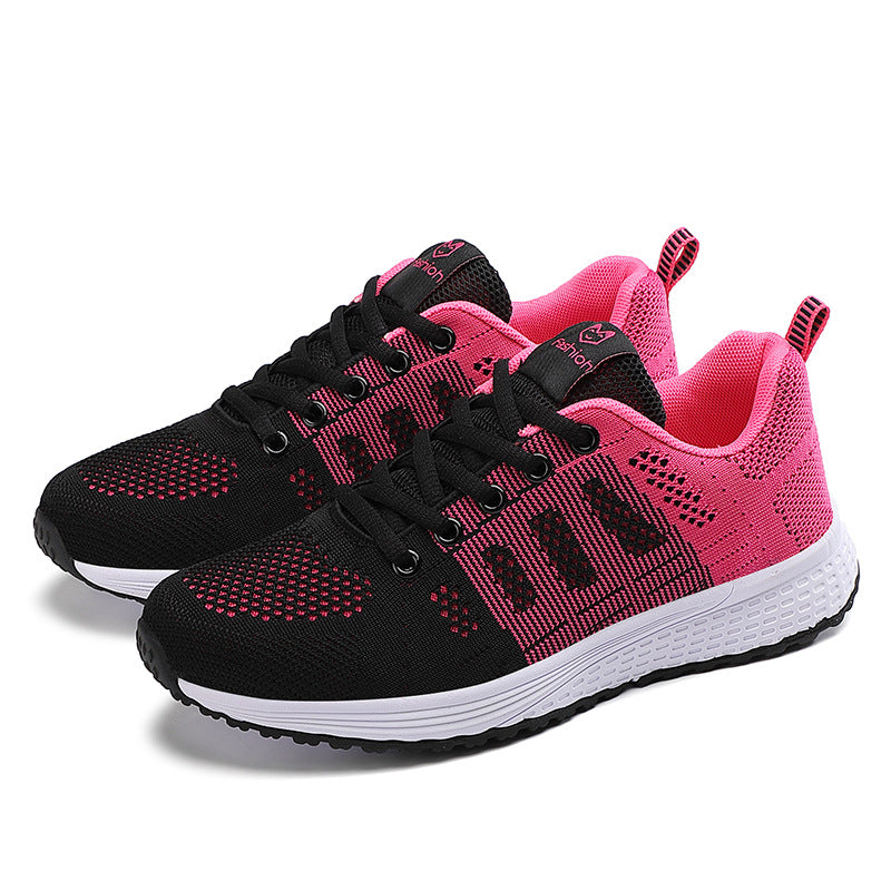 loveccr Cross-Border plus Size Pinduoduo Outdoor Shoes Women's Delivery Sneaker Running Shoes Student Mesh Women's Shoes