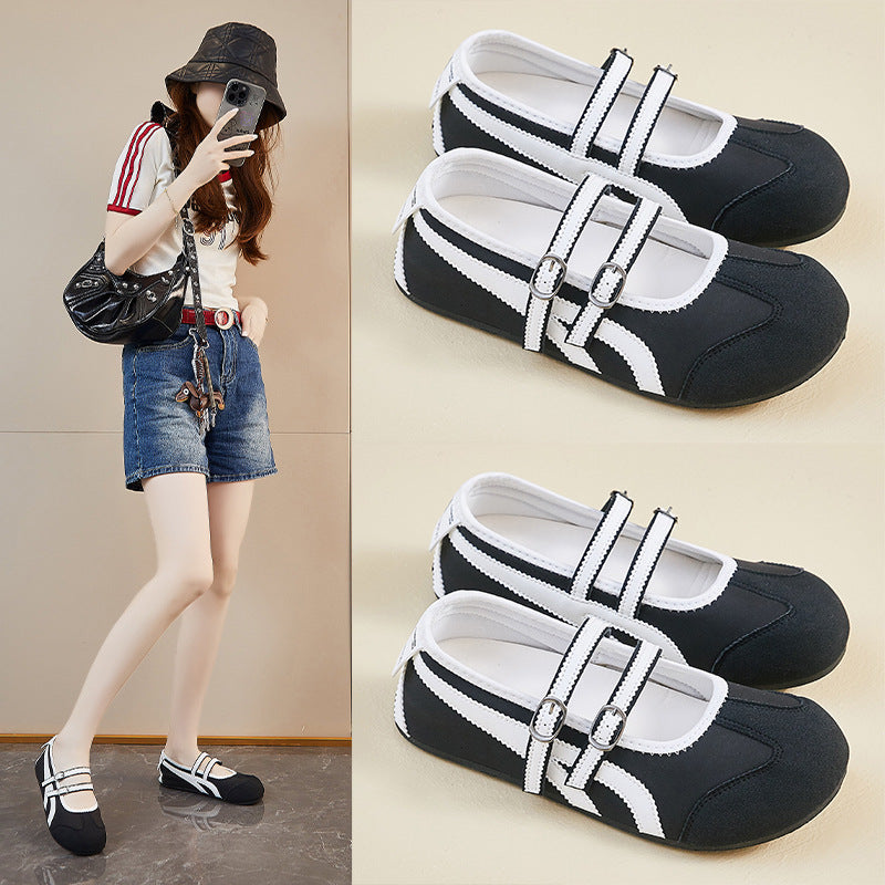 summer breathable new Mary Jane flat loafers round head casual comfortable cute sweet XT182