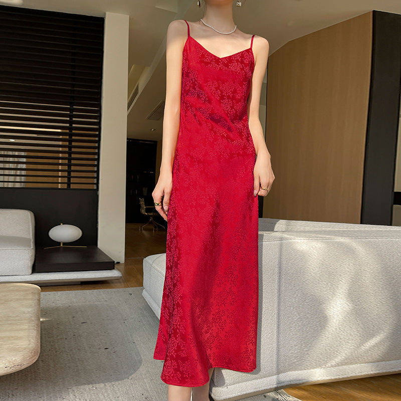 Chinese Style Sling Dress Summer Sexy New Chinese Style Dress Women's Texture Gentle High-Grade Dress