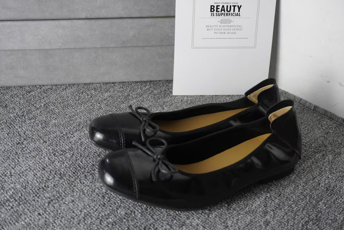 2025 X spot cowhide version~ 2025 spring new bow gentle wind ballet one pedal women's single shoes