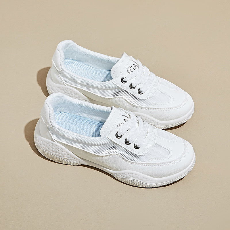 summer little white shoes new Korean version ins female students height increase mesh breathable board shoes casual street shot HY128