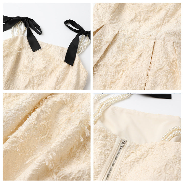 Summer suspender dress femininity light luxury high sense waist thin a word puffy skirt M6005