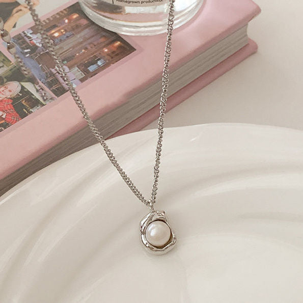 LOVECCR Light Luxury Minority Irregular Ins Water Drop Sterling Silver Necklace New Simple Advanced Clavicle Chain Girlfriend Gifts