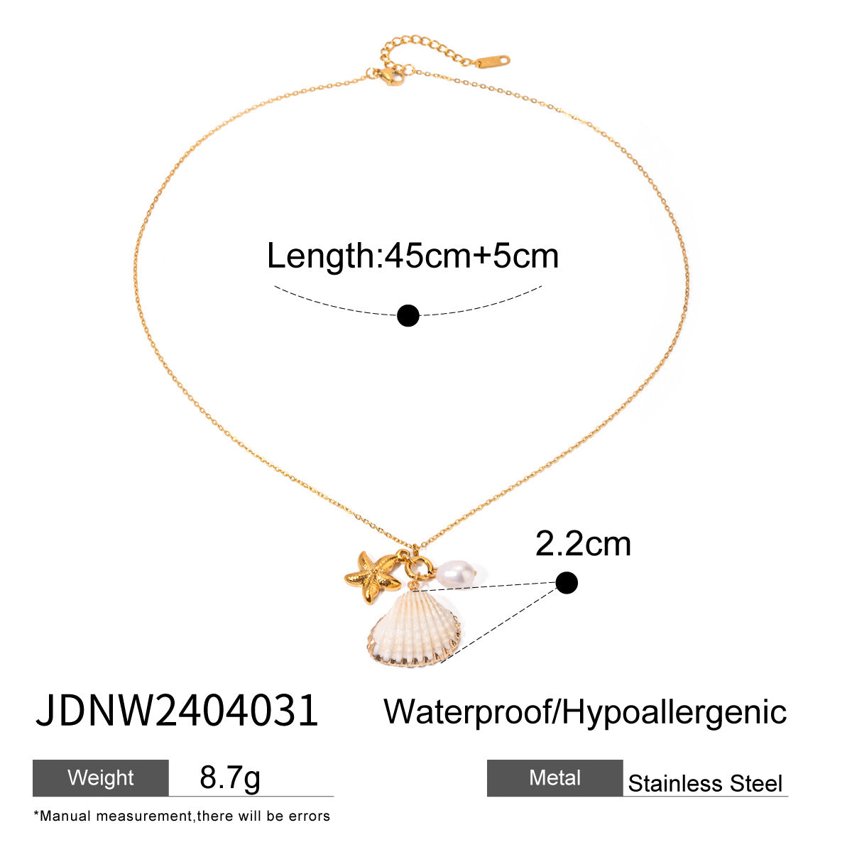 LOVECCR New Marine Series Pearl Accessories New Cross Border Fashion All-Match Starfish Shell Necklace Ornament